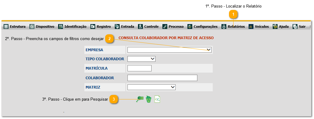 9.12. Como consultar um cadastro de matriz de acesso