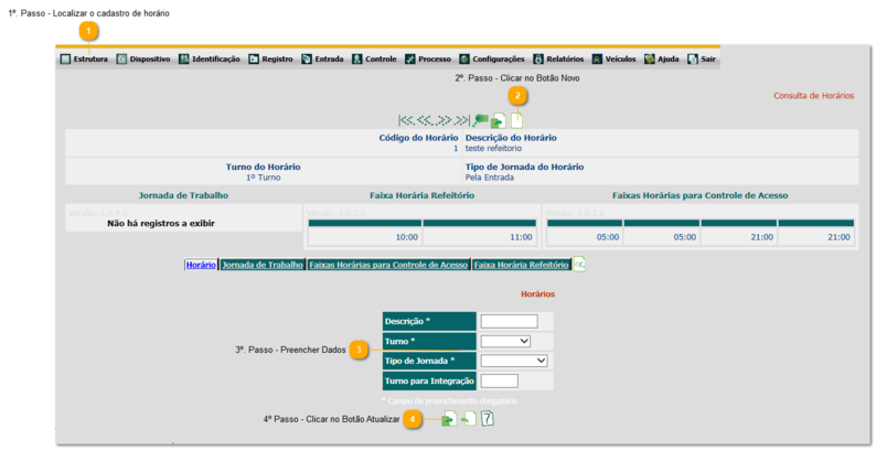 1.12. Como cadastrar nova horário