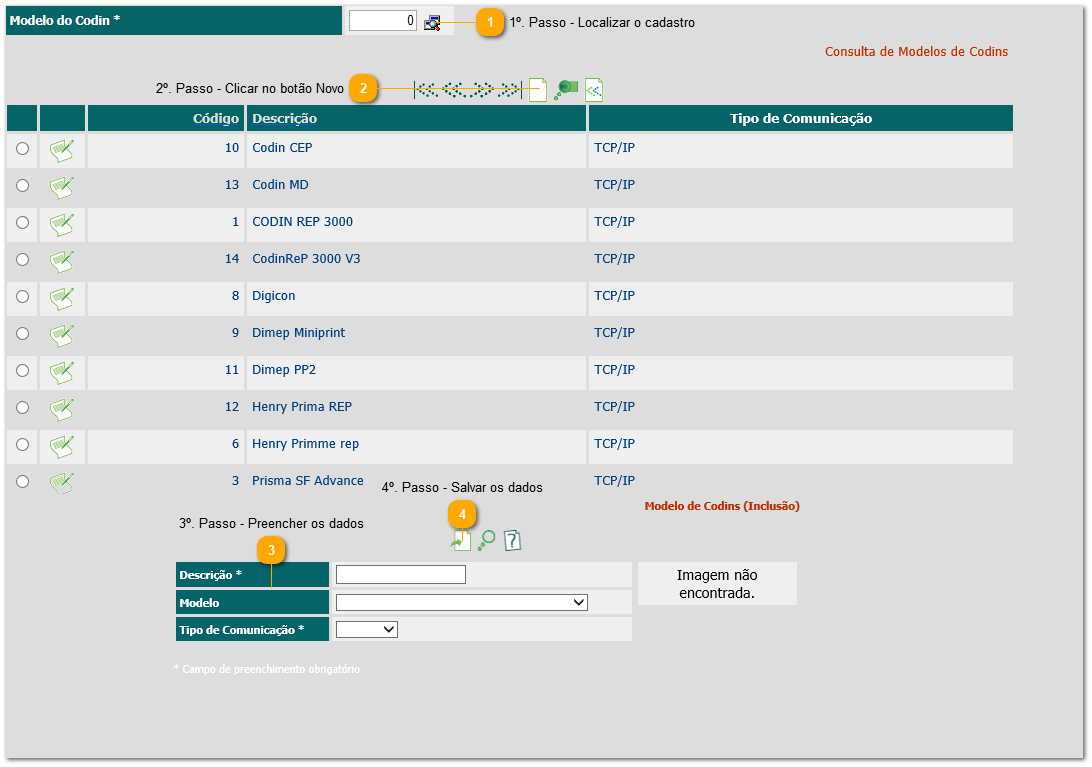 1.22. Como cadastrar modelo de codin