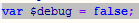 3. 3º. Passo - Procure a variável "$debug"