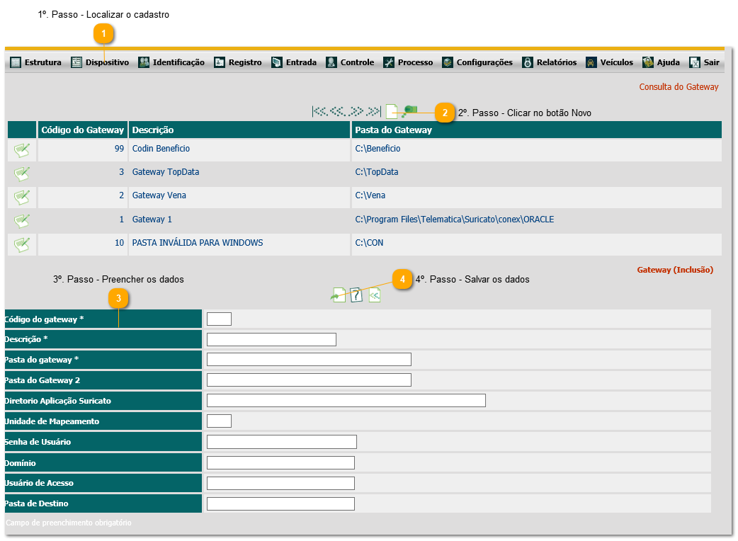 3.1. Como cadastrar gateway 
