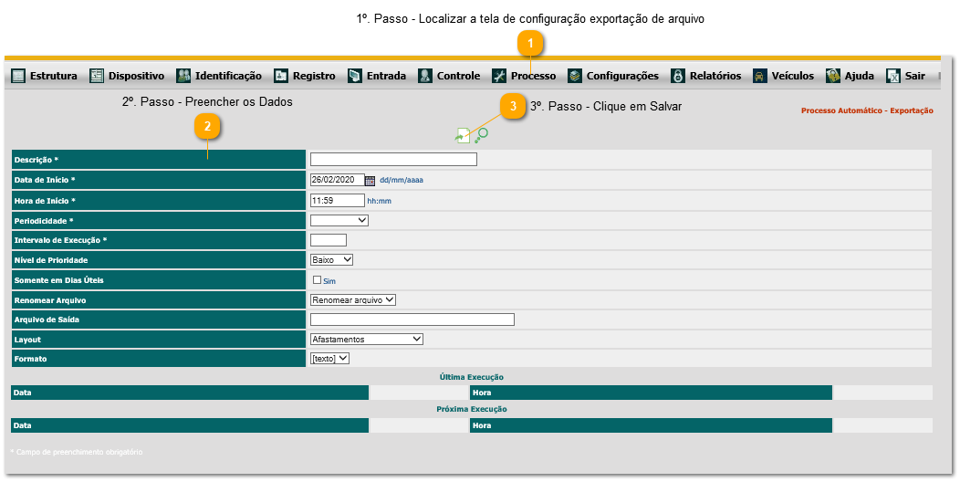 3.27. Como realizar configuração exportação de arquivo