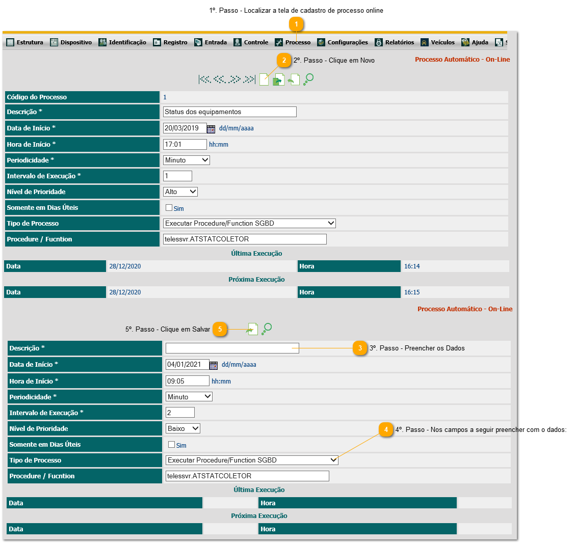 3.30. Como realizar configurar um processo automático para status de equipamento