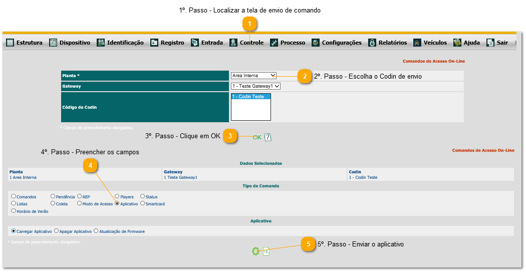 3.8. Como enviar aplicativo para os equipamentos