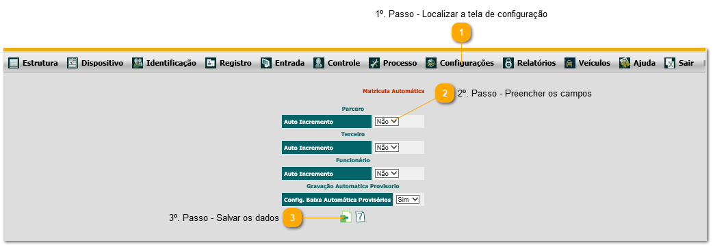 5.16. Como configurar matricula automática