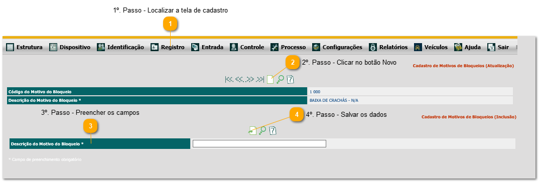 5.4. Como criar motivo de bloqueio