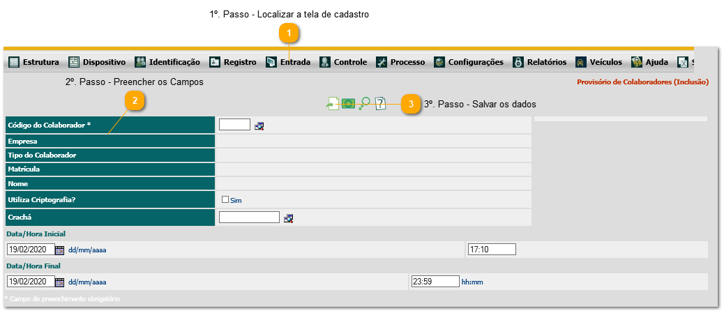 6.1. Como controlar de crachás provisórios