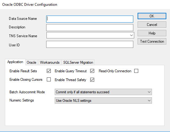 4.10.4. Configuração de conexão com banco de dados Oracle
