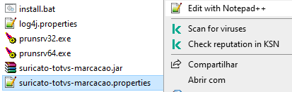 2. 2º. Passo - Localize no .properties e abra como editor de texto