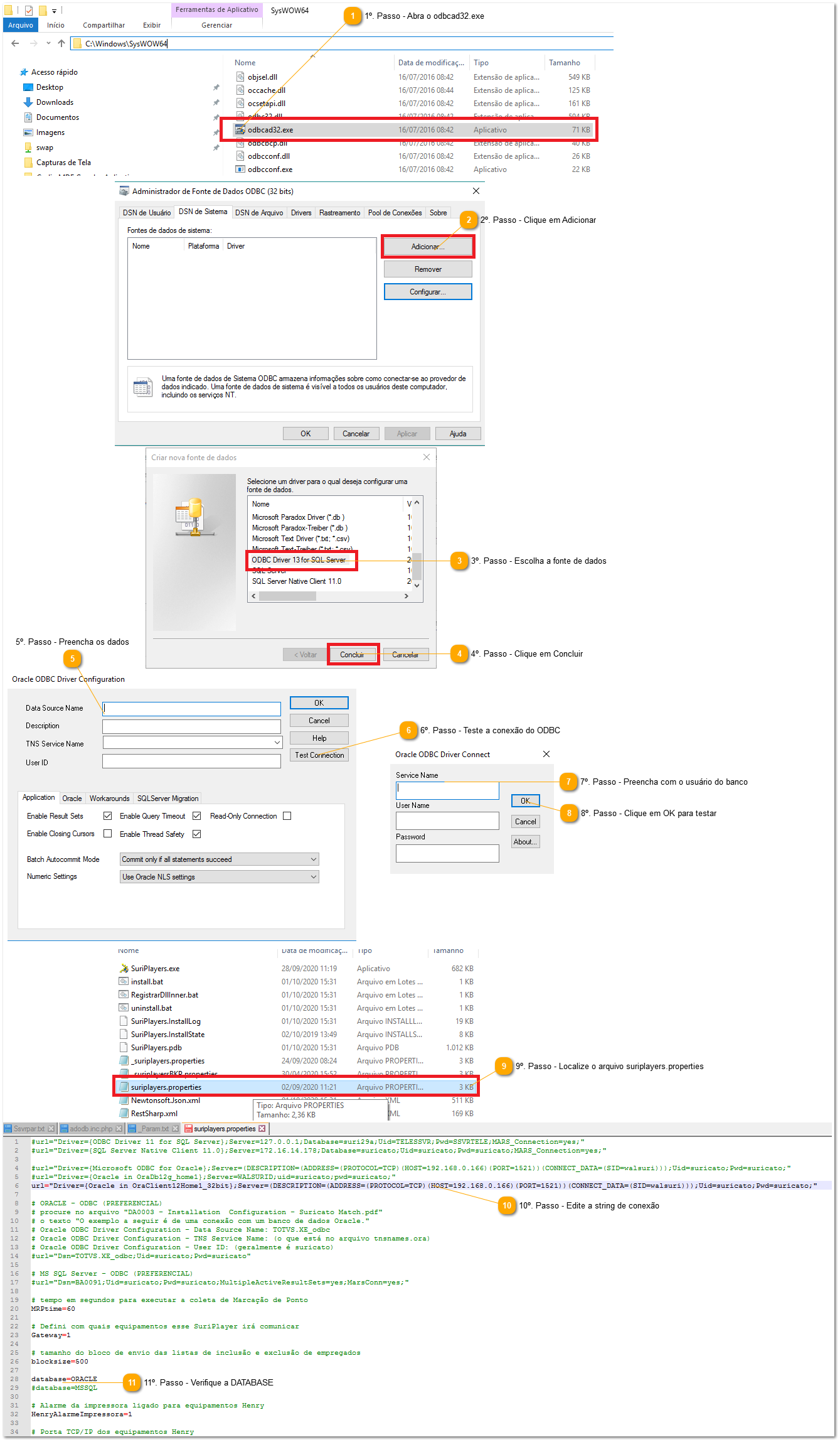 2.19. Como configurar o SuriPlayer Oracle
