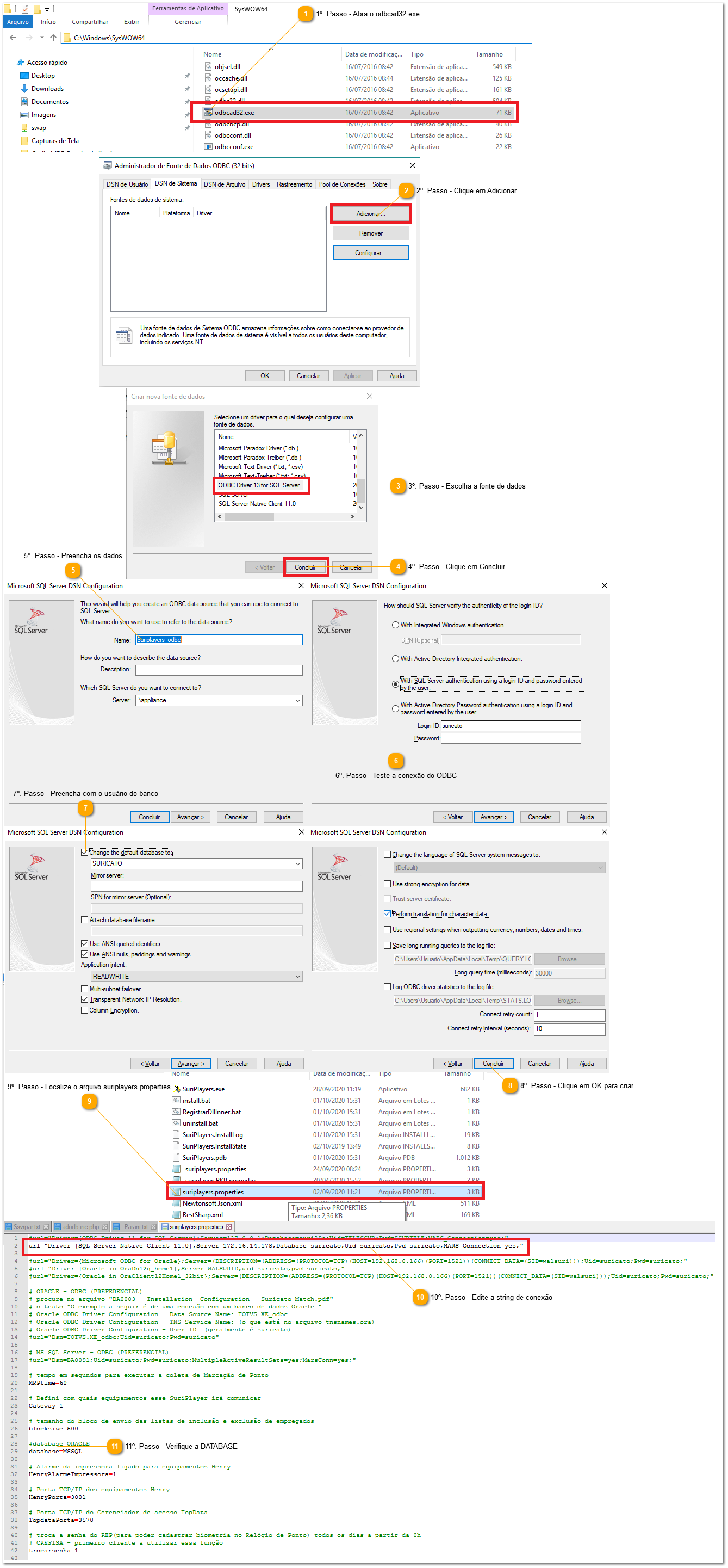 2.20. Como configurar o SuriPlayer SQL
