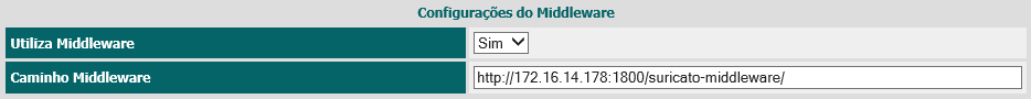 2. 2º. Passo - Localize a parte de Configurações do Middleware