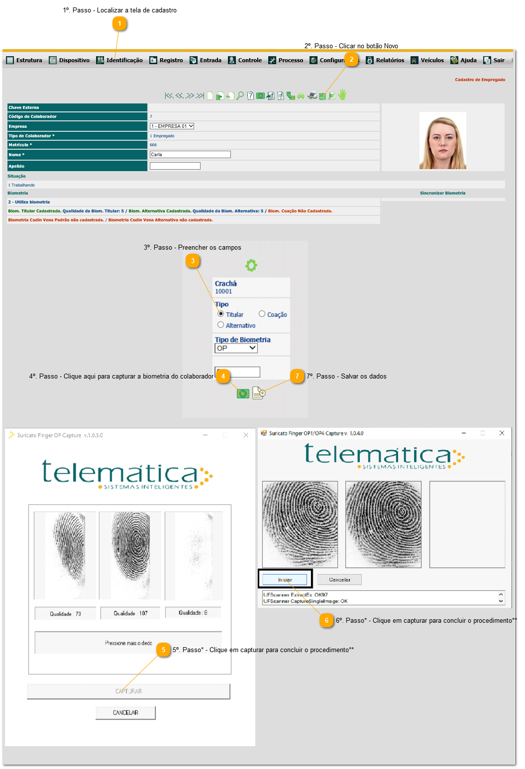 5.3. Como cadastrar biometria para um colaborador