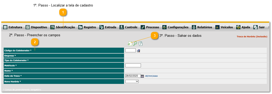 5.5. Como atribuir horário a colaborador