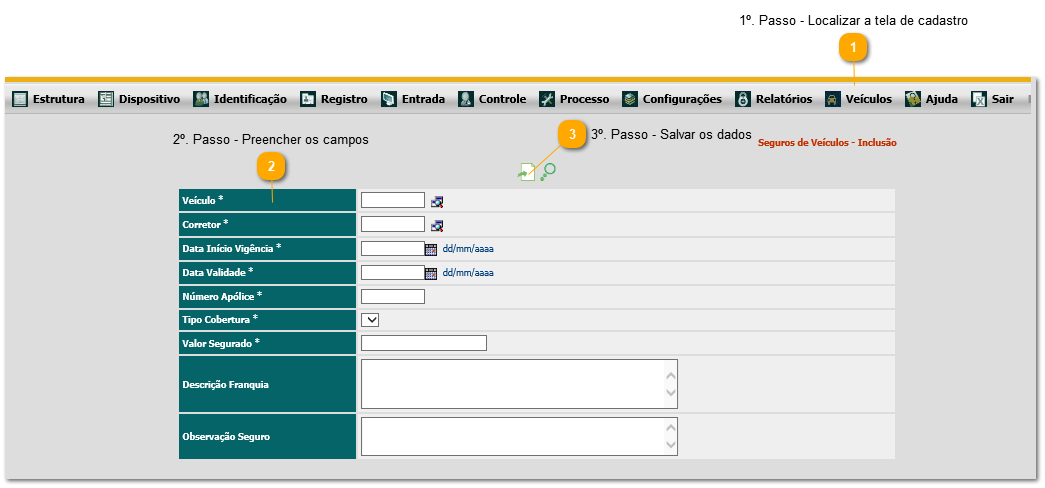 8.4. Como cadastrar seguros